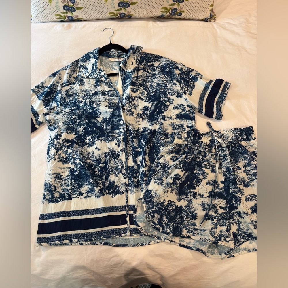 Commense Toile Print Shirt & Shorts Set, Size S